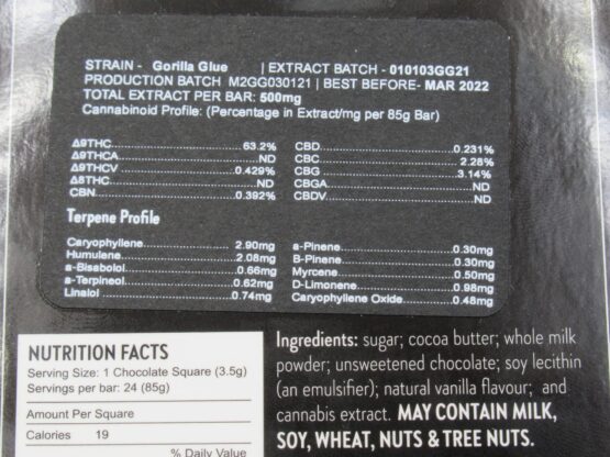 Sativa Milk Chocolate bars / 500mg THC - Image 2