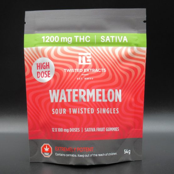 High Dose Sour Twisted Singles (Watermelon) Sativa 1200mg THC